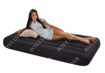 Надувная кровать-матрас Pillow Rest Classic Airbed (Twin) 99х191x30см с подголовником и встроенным насосом 220 V 66779