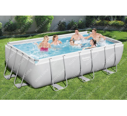56441 Каркасный бассейн прямоугольный BestWay, 404х201х100см, фильтр-насос картр 2006 л/ч